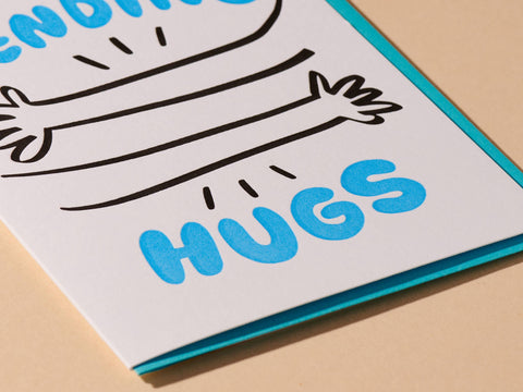 Sending Hugs Miss You Sympathy Letterpress Greeting Card