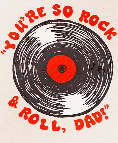 ROCK & ROLL DAD Greeting Card