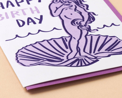 Birth (of Venus) Day Letterpress Birthday Greeting Card