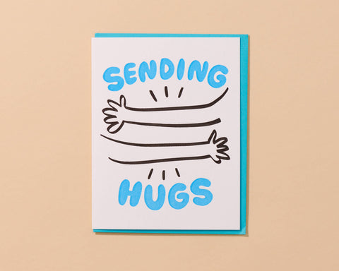 Sending Hugs Miss You Sympathy Letterpress Greeting Card