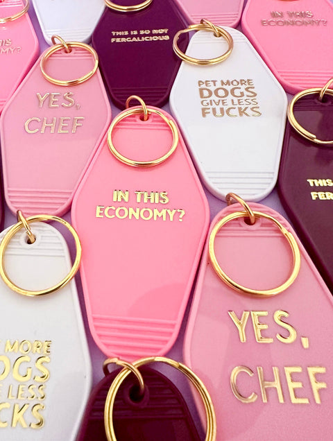 In This Economy? Gold Printed Keychain