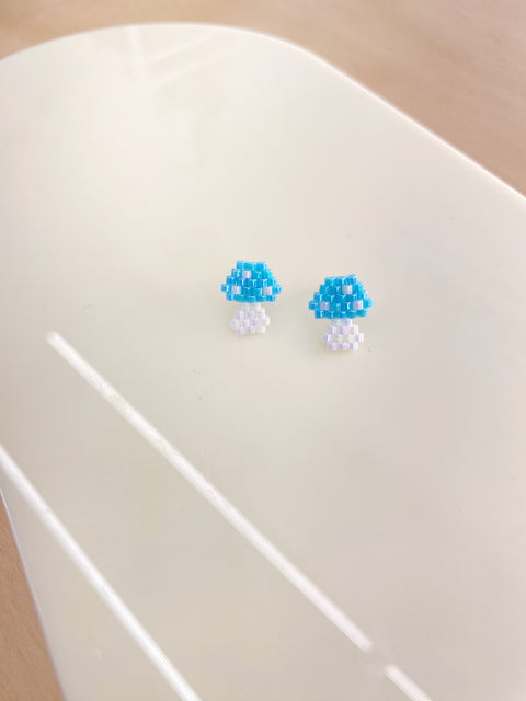 Mushroom Studs (Baby Blue)