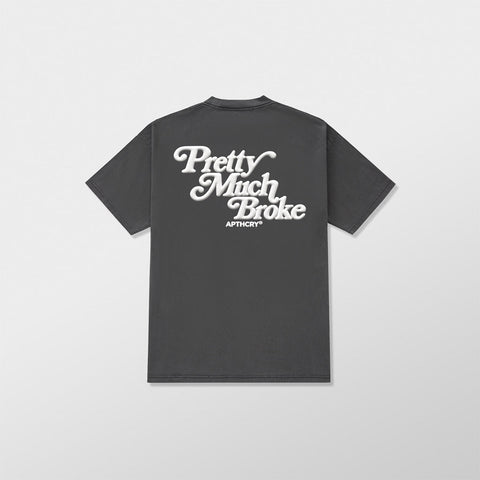 Pretty Much Broke® Puff Print Tee - Vintage Black w/ White