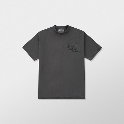 Pretty Much Broke® Puff Print Tee - Vintage Black w/ Black