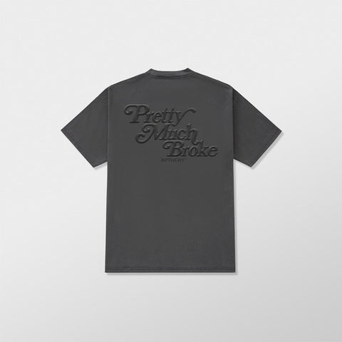 Pretty Much Broke® Puff Print Tee - Vintage Black w/ Black