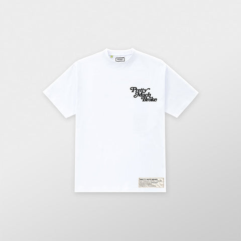 Pretty Much Broke® Puff Print Tee - White