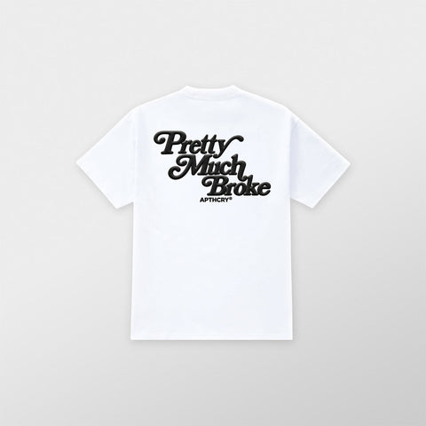 Pretty Much Broke® Puff Print Tee - White
