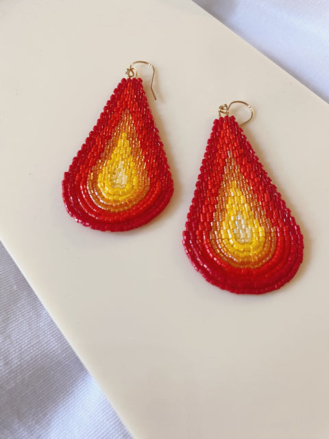 Summertime Teardrop Beaded Earrings