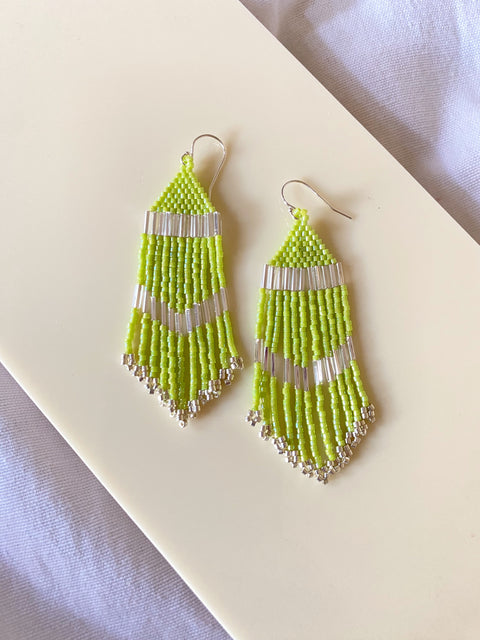 Chartreuse Fringe Earrings