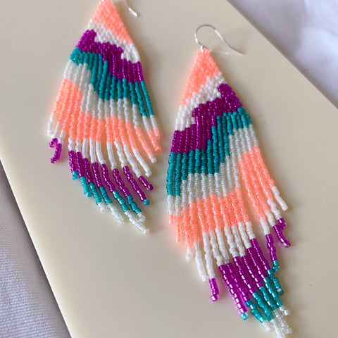 Summer Waves Fringe Earrings