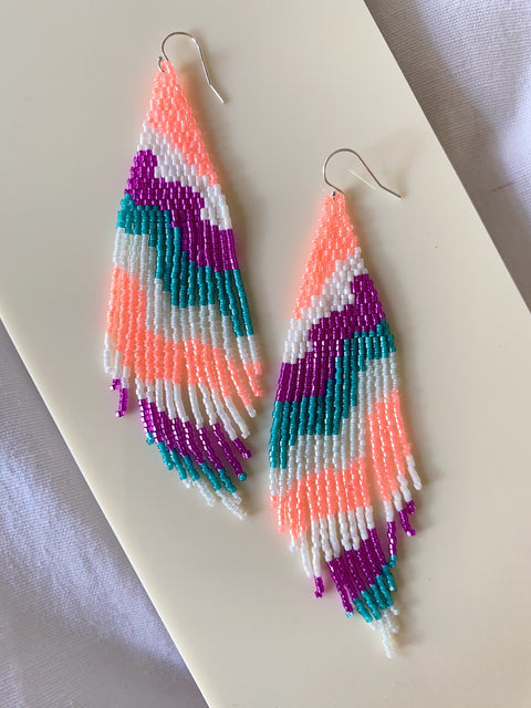 Summer Waves Fringe Earrings