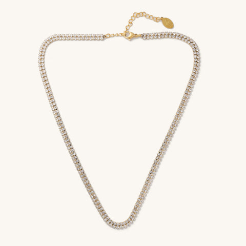 Gold Double Tennis Necklace