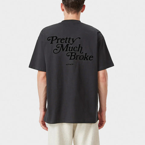 Pretty Much Broke® Puff Print Tee - Vintage Black w/ Black