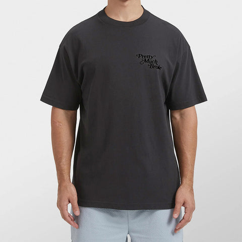 Pretty Much Broke® Puff Print Tee - Vintage Black w/ Black