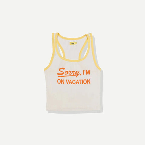 ON VACATION RIBBED TANK - WHITE