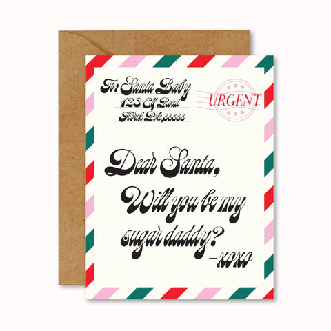 Dear Santa Sugar Daddy Card