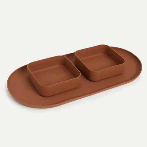 Square Bowls & Mat Set