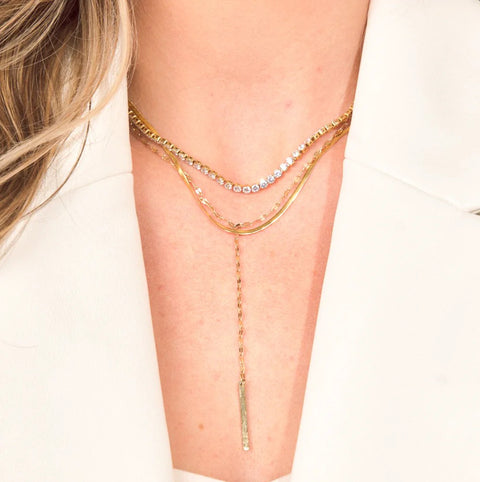 Stella Tennis Necklace - Gold Waterproof