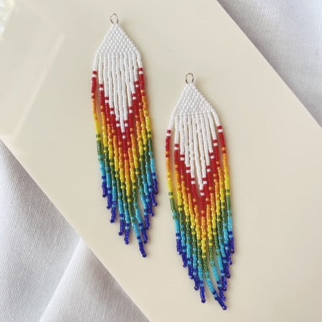 Rainbow PRIDE Fringe Earrings (long)