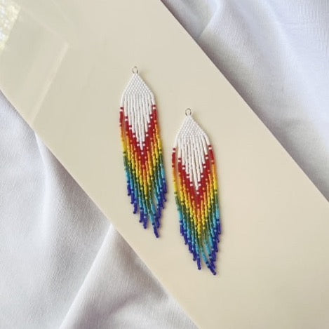 Rainbow PRIDE Fringe Earrings (long)