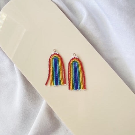 Rainbow PRIDE Fringe Earrings (short)